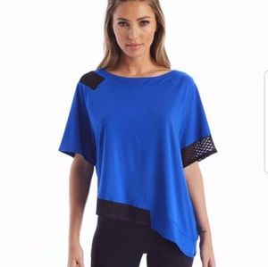 Lukkalux‎ Athletic Short Sleeve Top Asymmetrical Size XS Blue Zuse Tee